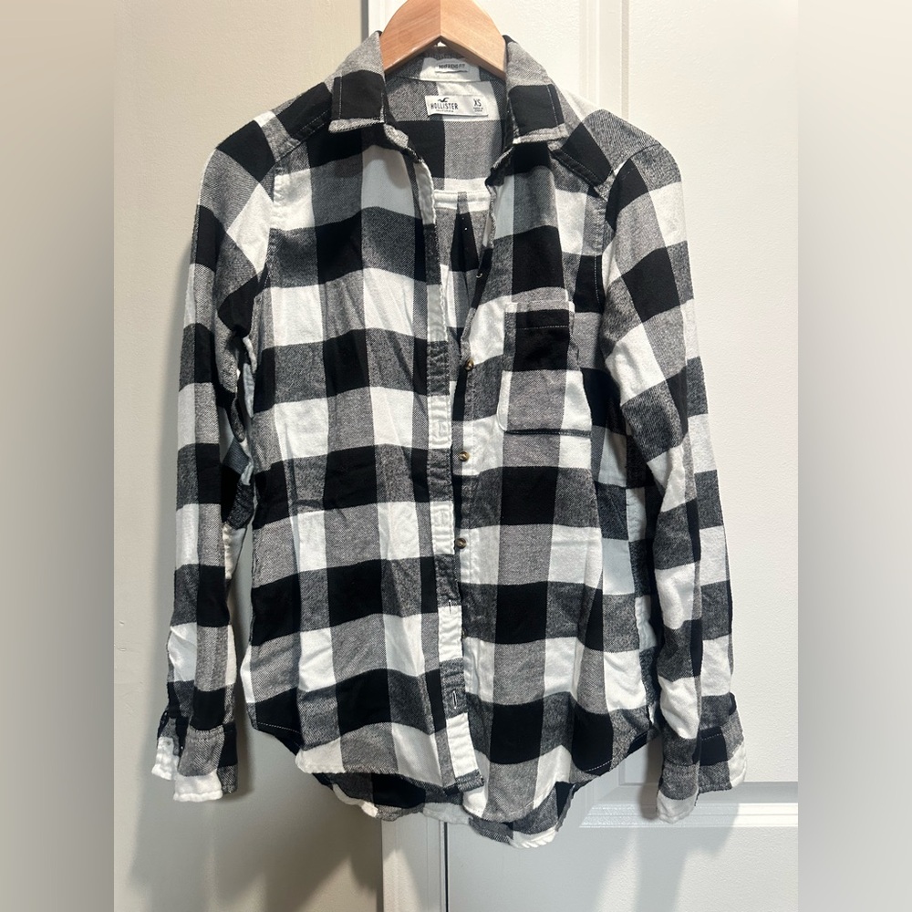 Hollister Boyfriend Fit Flannel Shirt‎ XS